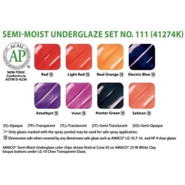Set 111 Semi-Moist Amaco Underglaze Set Set 111 Semi-Moist Amaco Underglaze Set